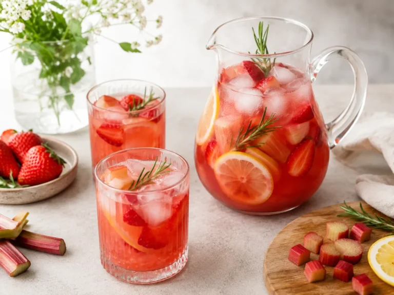 Read more about the article KOMPOT RABARBAROWO-TRUSKAWKOWY Z ROZMARYNEM